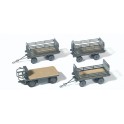 Figurines Tracteur électrique avec 3 remorques