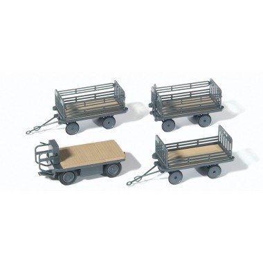 Figurines Tracteur électrique avec 3 remorques Figurines Tracteur électrique avec 3 remorques