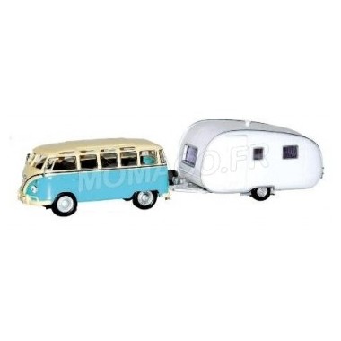 Miniature Volkswagen Combi avec caravane