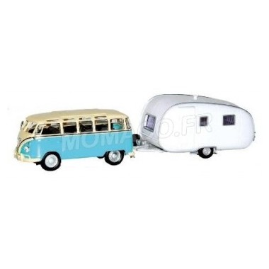 Miniature Volkswagen Combi avec caravane