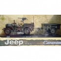 Miniature Jeep Willys US ARMY avec remorque et personnage