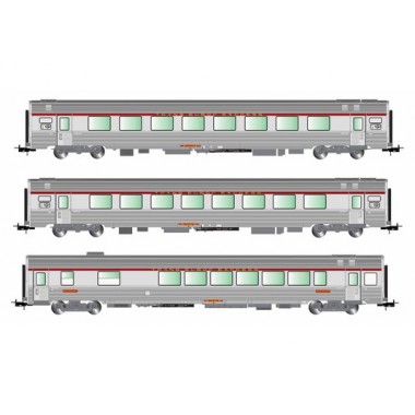 Coffret de 3 voitures Mistral 69, SNCF, époque IV Coffret de 3 voitures Mistral 69, SNCF, époque IV