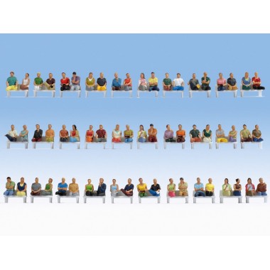 Méga-Set économique « Passagers assis », 60 figurines (sans jambes, sans bancs)