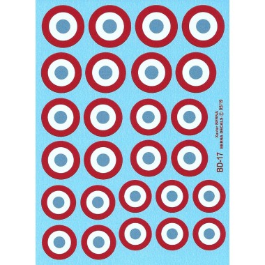 Décalques Cocardes Francaises 35-40 17-22 mm Décalques Cocardes Francaises 35-40 17-22 mm