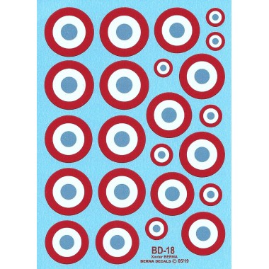 Décalques Cocardes Francaises 35-40 23-26 mm Décalques Cocardes Francaises 35-40 23-26 mm