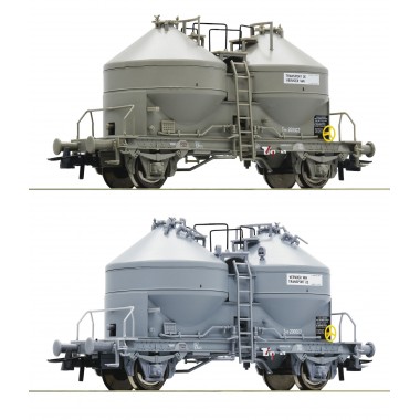Coffret de 2 pièces : Wagons silo SNCB Coffret de 2 pièces : Wagons silo SNCB