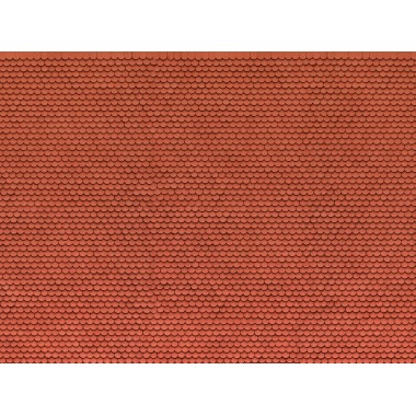 Feuille en carton 3D “Tuile alsacienne”, rouge