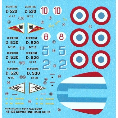 Décalques Dewoitine D520 GCI/3