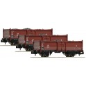 Set de 3 wagons tombereau charbon type Omm52, DB - N