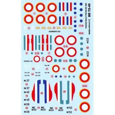 Décalques pour avions allemands au couleurs françaises Décalques pour avions allemands au couleurs françaises