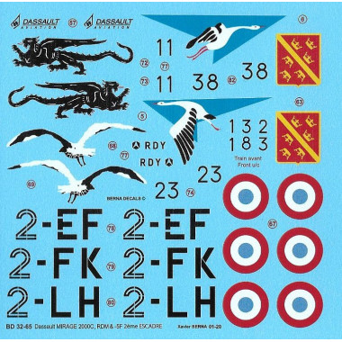Décalques Dassault Mirage 2000C RDM & -5F 2ème Escadre