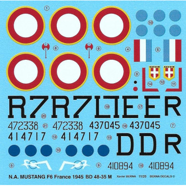 Décalques North American Mustang F.6 France 1945