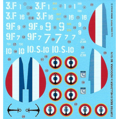 Décalques Curtiss SB2C-5 Helldiver Indochine