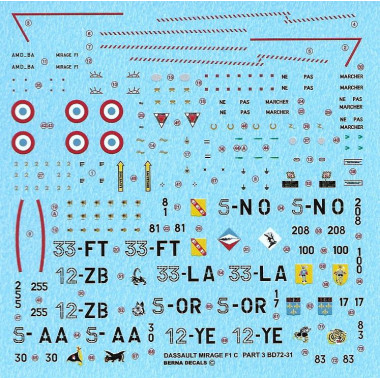 Décalques Dassault Mirage F1C Part 3