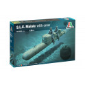 Maquette Torpille sous-marin SLC MAIALE avec equipage