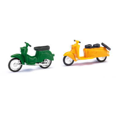 Miniatures scooters, vert et jaune