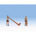 Figurines Joueurs de cor des Alpes (sonorisées)