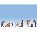 Figurines NOCH 16200 - Monde Du Barbecue, Set De 5 Figurines Et Accessoires Pour Maquettes Et Dioramas