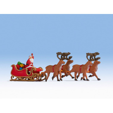 Figurines Père Noël avec traineau Figurines Père Noël avec traineau