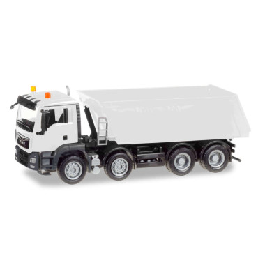 Miniature Camion benne MAN TGS M Euro 6, 4 essieux, blanc, Minikit