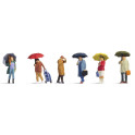 Figurines Personnes sous la pluie