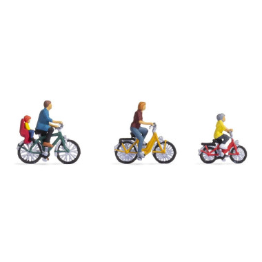 Figurines Famille en balade à vélo