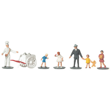 Figurines Vendeur de glaces et passants