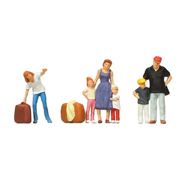 Figurines Passagers en attente avec bagages Figurines Passagers en attente avec bagages