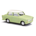 Miniature Trabant P601 Limousine, verte avec toit blanc
