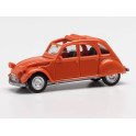 Miniature Citroen 2 CV avec toit ouvrant, rouge orangé