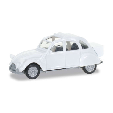 Miniature Citroen 2 CV avec coffre, blanc perle Miniature Citroen 2 CV avec coffre, blanc perle