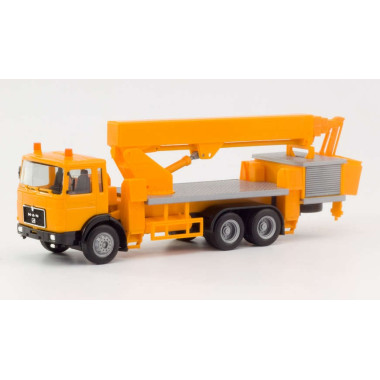 Miniature Camion municipal orange, MAN F8 Ruthmann Steiger