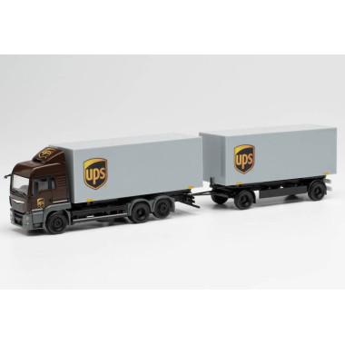 Miniature Camion MAN TGS LX avec remorque interchangeable, "UPS" Miniature Camion MAN TGS LX avec remorque interchangeable, "UPS"