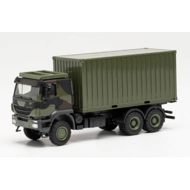 Miniature Camion militaire Iveco Trakker 6x6 avec container 20 pieds Miniature Camion militaire Iveco Trakker 6x6 avec container 20 pieds