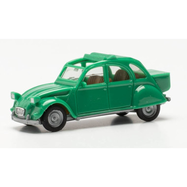 Miniature Citroen 2 CV verte avec coffre Miniature Citroen 2 CV verte avec coffre