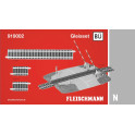 Coffret de rails N ballasté Fleischmann BÜ (avec passage à niveau)