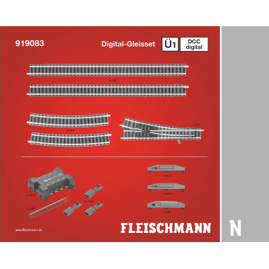 Coffret de rails N ballasté Fleischmann Ü1 DCC digital Coffret de rails N ballasté Fleischmann Ü1 DCC digital