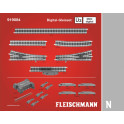 Coffret de rails N ballasté Fleischmann Ü2, DCC digital
