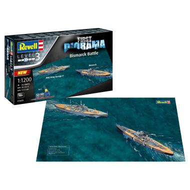 Maquette Bateau 1er Set Diorama bataille Bismarck