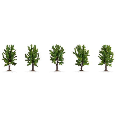 Arbres feuillus, 5 pcs, 8 cm de haut Arbres feuillus, 5 pcs, 8 cm de haut