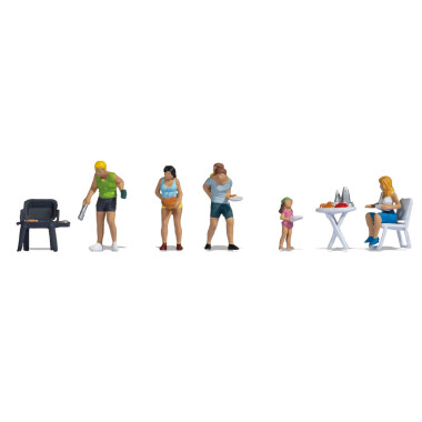 Personnes en camping avec barbecue Personnes en camping avec barbecue
