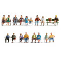 Set XL "Gens assis", 18 figurines (sans banc)