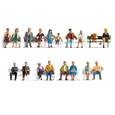 Set XL "Gens assis", 18 figurines (sans banc)