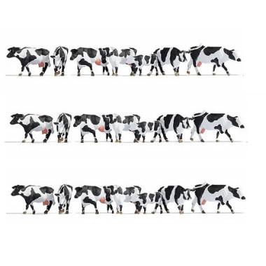Set XL Vaches, noir-blanc, 21 figurines